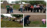 مشارکت کودکان مشکانی در آیین پاکسازی محیط زیست همزمان با هفته سلامت