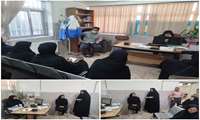 جلسه آموزشی با تدریس دکتر ابراهیمی (دندانپزشک) برای بهورزان مرکز شهید الداغی