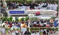 برپایی میز خدمت با محوریت غربالگری فشارخون و ترویج فرزندآوری در پارک لاله سبزوار